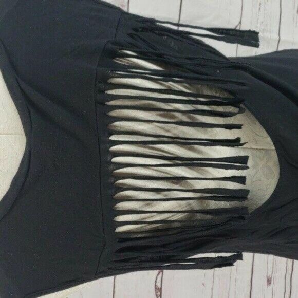 Ocasion Black Cross sleeveless cutout large Shirt‎ - Picture 6 of 7